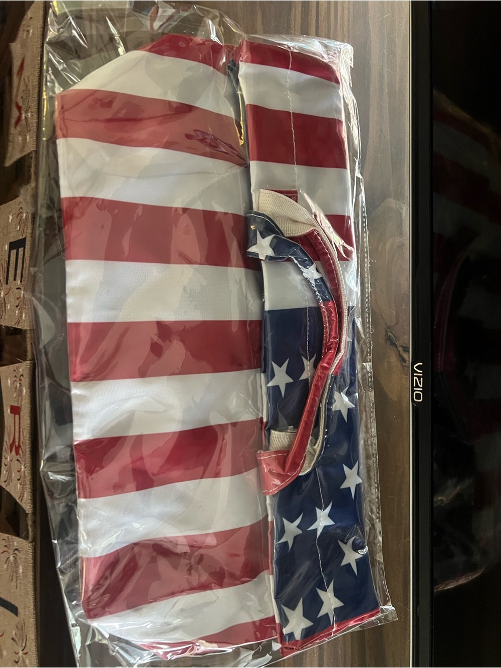 American Flag Carry Tote - Patriotic Red, White & Blue
